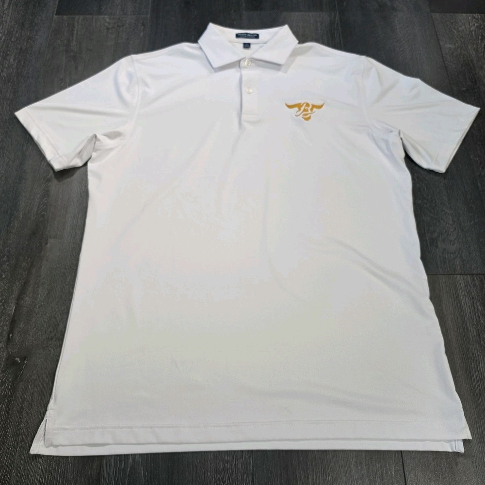 Peter Millar Crown Crafted Performance Jersey Polo Men L White Golf Blondies